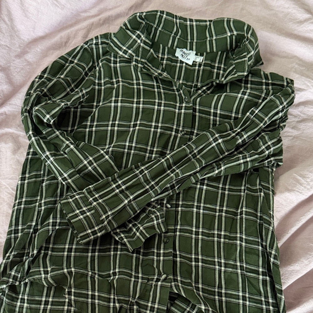 Princess Polly Green Plaid Casual Button Down Shirt
